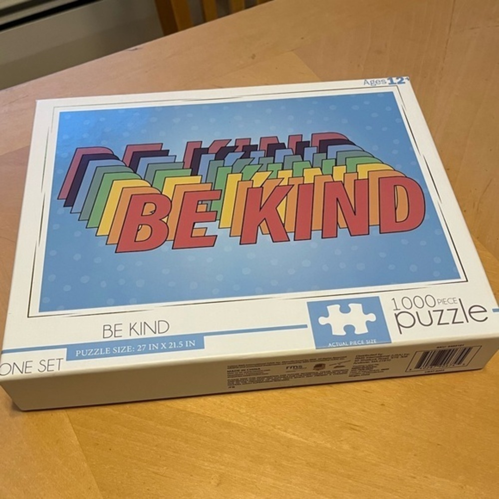 NEW Be Kind Puzzle 1000 Piece Multicolor Jigsaw Puzzle Sealed Puzzle Piece Bag